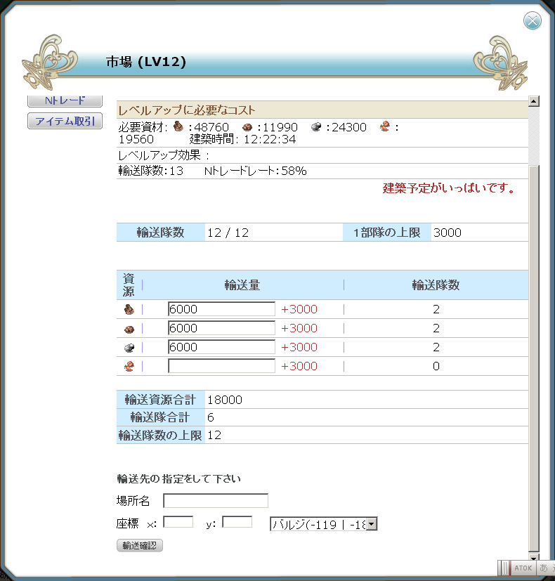 市場から輸送